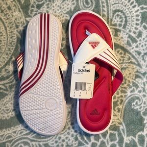 NWT Adidas Flip Flops - Size 10
